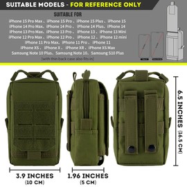IronSeals Molle Pouch Multi-Purpose Tactical Compact Water-Resistant Utility Pouch with CA Flag Patch and D-Ring Gear Clip