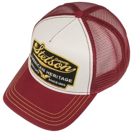 Stetson American Heritage Trucker Cap Baseball Cap Mesh Cap Snapback Trucker Cap Bordeaux One Size Small, bordeaux