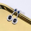 Cubic Zirconia Bridal Earrings for Wedding 925 Sterling Silver Blue
