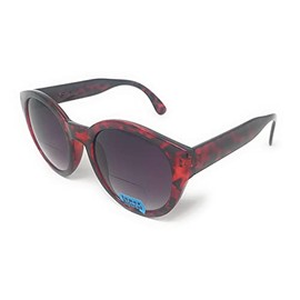 MyUV Reader Sunglasses for Women Oversized Inner Bifocal for Reading Under the Sun Cateye Glasses (Red Tortoise, 3.00)