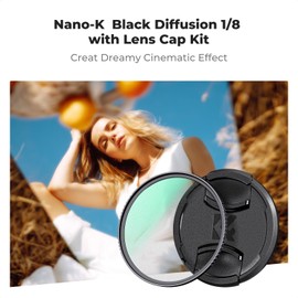 K&F Concept 52mm Black Diffusion Filter 1/8 with Lens Cap, Cinematic Effect Mist Filter for Video/Vlog/Portrait Photography (Nano-K Series)