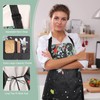 IHFAIO Apron for Women with Pockets, 2 Pcs Waterproof Floral
