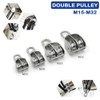 SUPERTOOL Pulley Block, M15 Stainless Steel Double Swivel Pulley Roller