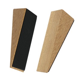 2Pcs Door Stoppers Wooden Door Wedge Non Slip Fixed Stop Base with Mat Door Holder Natural Beech Wooden Wedge Set Heavy Duty Doorstop for All Types of Home Bedroom Kitchen Office Doors Furniture