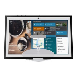 Almoz Swivel Stand for Echo Show 21, Aluminum Large Anti-Slip Base, 360° Swivel and Tilt for Echo 21 Desk Stand, Foldable Show 15 Mount, No Mounting for Show 21-inch Smart Display (Silver)