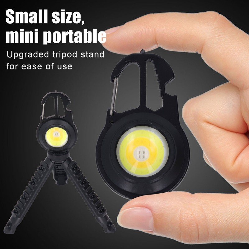 COB Small Flashlights 3 Light Modes Rechargeable Multifunctional Black Portable