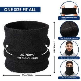 TAGVO Winter Neck Warmer Fleece Infinity Scarf Unisex Thermal Snoods Thicken Windproof Winter Cold Weather Polar Fleece Circle Scarf for Cycling Motocycle Outdoor Sports