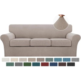 Turquoize 4 Piece Sofa Slipcover Sofa Covers for 3 Cushion Couch Soft Couch C...