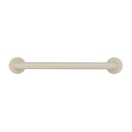 HomeStock Classic Charm Straight Vinyl Coated Grab Bar with Safety Grip and Cover Flange - 1 1/4" Diameter - Size:42" Color: Glossy Ivory
