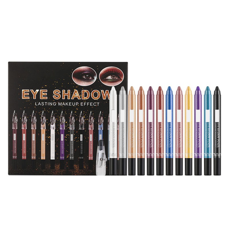 12 Color Eye Shadow Pen Glitter Eyeliner Eye Shadow Pencil