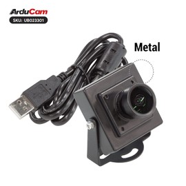 Arducam 5MP Wide Angle USB Camera with Mini Metal Case, 1/4" CMOS OV5648 Mini UVC USB2.0 Video Webcam with Microphone for Windows, Linux, Android, and Mac OS