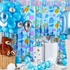 2PCS Hawaiian Element Pattern Foil Fringe Curtains，Birthday Party Backdrop &