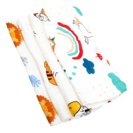 FOMIYES 4pcs Pure Cotton Face Towels Soft Wash Cloths Bath Face Towelettes Absorbent Machine Washable for Shower Birthdays Holiday