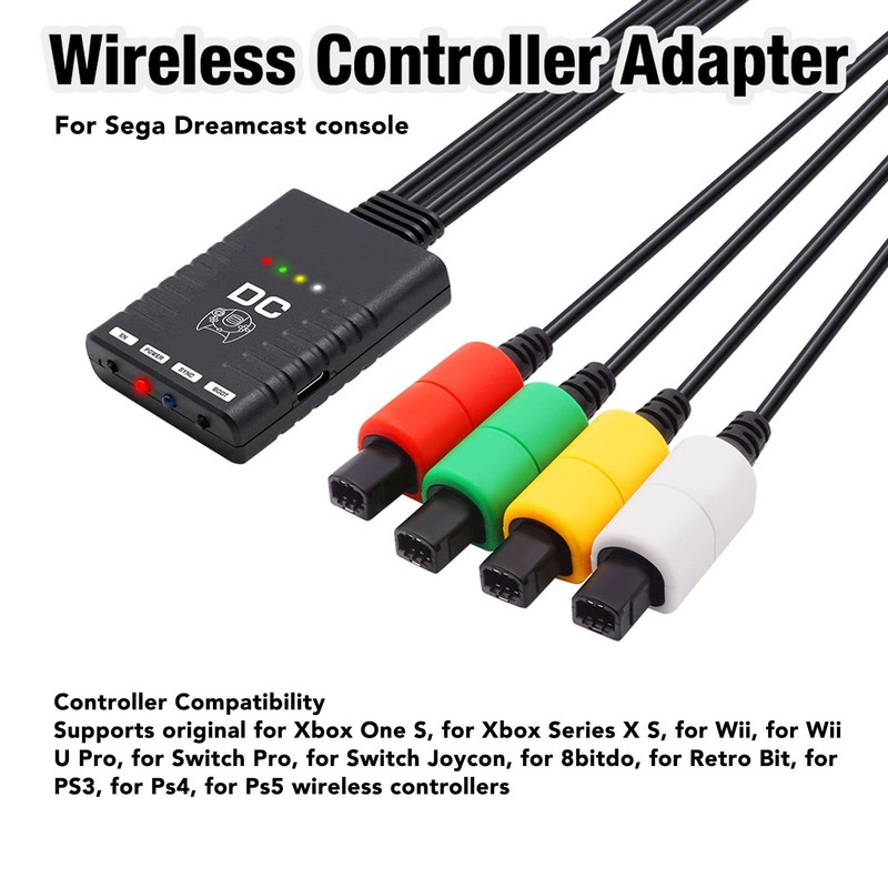 BT Wireless Handle Converter Controller Adapter for Dreamcast Console, 4