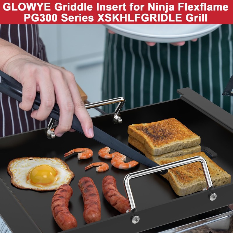 Griddle Plate for Ninja FlexFlame PG300 Grills, Nonstick Half Griddle
