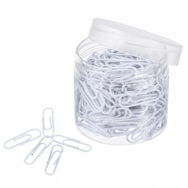 sourcing map Paper Clips Small Size 1.1 Inch Vinyl Coated to Prevent Tearing Pages with Box for Organize Office Home White Count 200