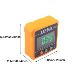 Orange Digital LCD Protractor Inclinometer Waterproof Bevel Box Protractor Magnetic Base Spirit Level
