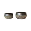 Creative Co-Op Textured Terra-Cotta Planters, Set of 2, Blue and