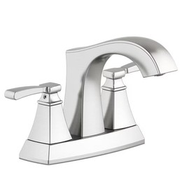 allen + roth Chesler Brushed Nickel 4-in centerset 2-Handle WaterSense Bathroom Sink Faucet with Drain with Deck Plate