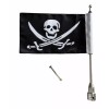 Unbranded Motorcycle Flag Flagpole Mount & Deluxe Pirate Flag