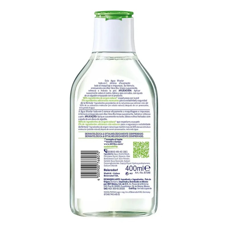 Agua Micelar Nivea Naturally Good Con Aloe Vera Bio -