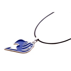 yuemin Fairy Tail Natsu Dragneel Guild Symbol Copper Metal Pendant Necklace (Blue)