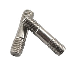10Pcs M10x50 Stainless Steel Double End Threaded Rod, Double-End Threaded Stud Screw Bolt