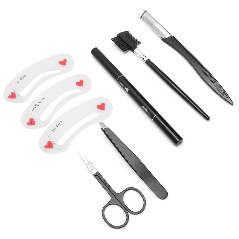 8pcs / set Eyebrow Razor Eyebrow Trimmer Shaver Comb Clip