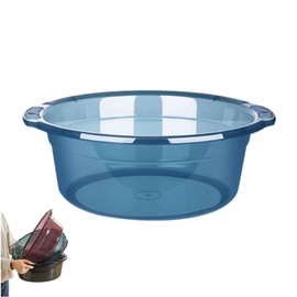 Multi-Purpose Clear Plastic Wash Tub, Dishpan Basin for Foot Soaking, Laundry, Storage (B, L)