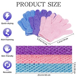 6 Pack African Bath Sponge Exfoliating Glove Set Nylon African Exfoliating Net Exfoliating Washcloth Body Scrubber Back Scrubber Wash Deep Scrubbing Dead Skin