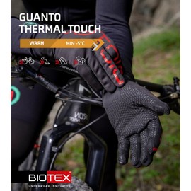 BIOTEX Thermal Touch Winterhandschuhe mit Touchscreen-Technologie, technische Sportunterwäsche, ideal für Radfahren, MTB, Laufen und Walking, Schwarz, M