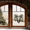 Medium 210mm 'Ram Head ' Clear Static Window Cling Sticker/Decal