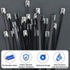 Black Metal Cable Ties, Heavy Duty Self-Locking Stainless Steel Zip