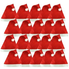 HJYDGJ Pack of 20 Santa Hats 28 x 35 cm Christmas Hat Adult Christmas Hats Santa Hats Christmas Hat Red