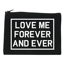 Love Me Forever And Ever Cosmetic Makeup Bag Black Large