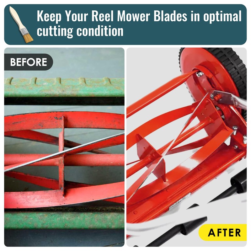 Reel Lawn Mower Sharpening Kit with Brush & Gloves, 80
