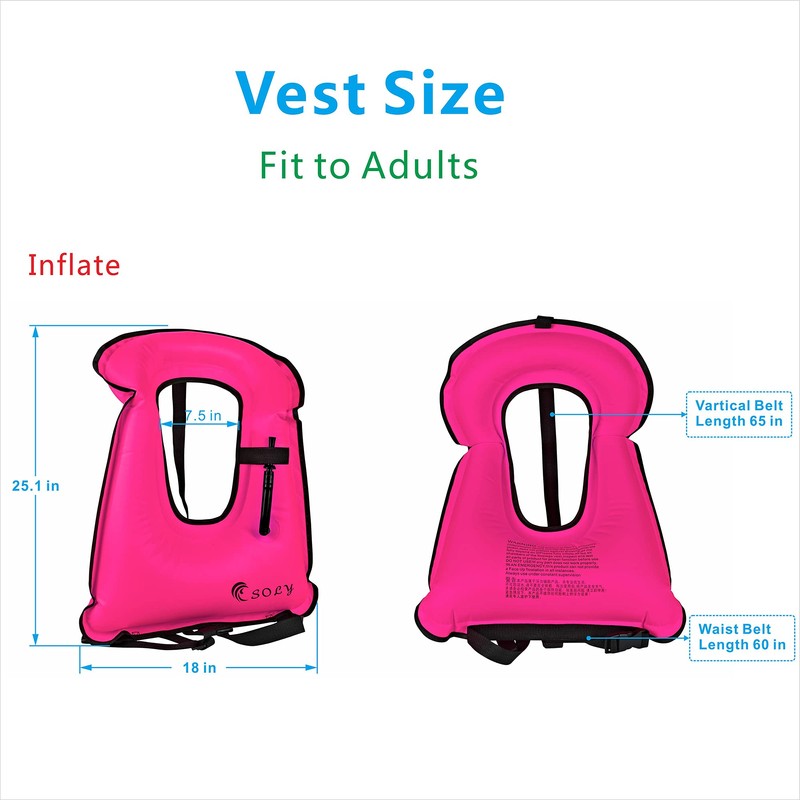 SOLY - Chaleco inflable de esnórquel para adultos, chaleco de