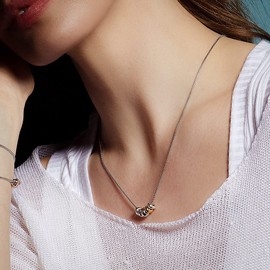 Kit Heath Sterling Silver and 18ct Gold Plate Coast Tumble Golden Necklace, 18"