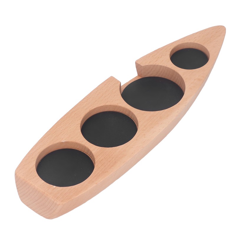 Coffee Tamper Holder Boat Shape 4 Slots Anti Slip Stable