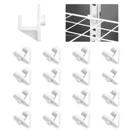 INCREWAY 16PCS Plastic Freezer Hook White Refrigerator Shelf Clips Freezer Clamp Hooks Shelf Support Peg Replacement for Commercial Freezers and Refrigerators