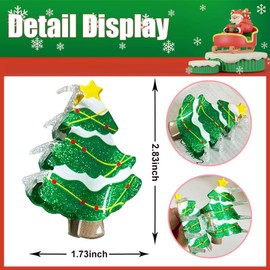 1Pack Christmas Hair Claw Clips Non Slip Large Acrylic Hair Clips with Green Glitter Christmas Tree Design Xmas Holiday Hair Accessories for Women Strong Hold Hair Jaw Clips for Christmas Hair Styling