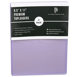 Platinum Protectors 8.5" x 11" Toploaders (5-Count) Premium Plastic Rigid Holders for Photos, Documents, Memorabilia, Photographs Collectibles