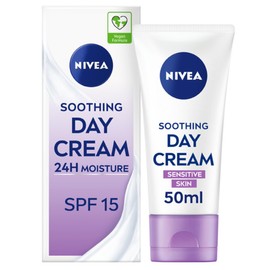 NIVEA NIVEA Sensitive Day Cream (50 ml), Face Cream and Moisturiser with SPF 15 for Sensitive Skin, Summer Skin Care Essentials, Sensitive Moisturising Cream