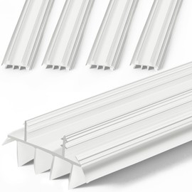 Pushglossy Replacement Door Bottom with Vinyl Fins 36" Long 1 3/4" Wide Door Threshold Seal Bottom of Door Weatherstrip Kerf Weather Stripping for Doors 7/8" Between Barbs(White,4 Pcs)