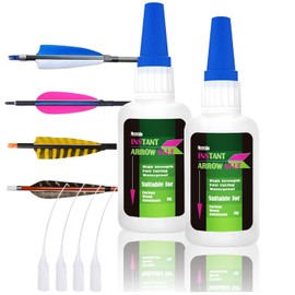 50g X 2 Arrow Glue, Instant Fletching Adhesive, Clear Insert Glue for Carbon Arrows, Fletching Vanes, Feathers and Inserts, Great for Aluminium, Carbon and Wood Shafts