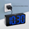 DreamSky Large Display Blue Electric Alarm Clock With Brightness Dimmer