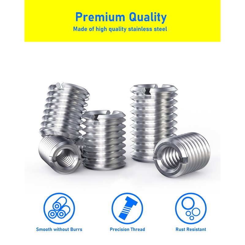 HOLMOL Pack of 20 Threaded Insert, 15 mm Threaded Sleeve
