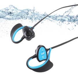 IPX8 Waterproof Headphones for Swimming, In-Ear Swimming Headphones with 5.0, Wireless Underwater MP3 Player, for Swimming, Sports, Running (Blue)
