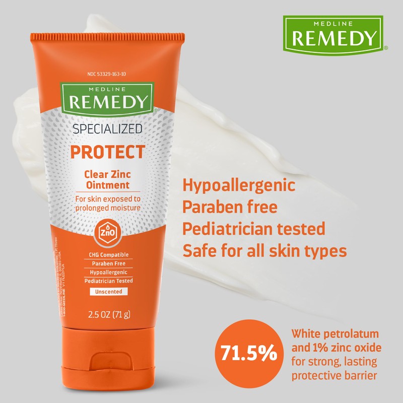 Medline Remedy Specialized Clear Zinc Oxide Ointment (2.5 oz Tube),