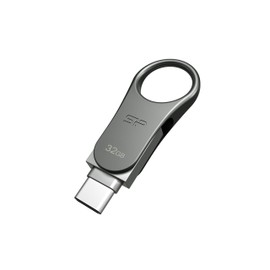 Silicon Power 32GB USB 3.0 (USB 3.1 Gen1) Type C Swivel Dual Flash Drive (SP032GBUC3C80V1S)